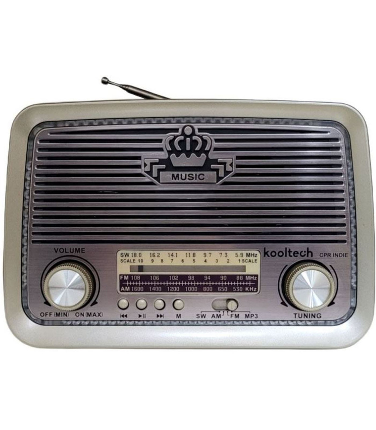 Bocadillo Todo tipo de Oficial Kooltech 219110 Radio vintage con lector USB Y MicroSD - Canarias