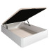Canapé 105x190 color Blanco y tapa 3D Beige con espacio de almacenamiento