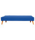 sofá cama moderno azul con patas de madera