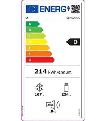 etiqueta energética combi LG GBP61DSXGC