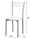 dimensiones de la silla de cocina modelo 20 color blanco y gris