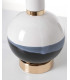 Lámpara de mesa de cerámica blanca y azul