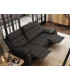 sofá de 3 plazas con 2 asientos relax reclinables en color gris oscuro