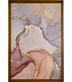 Cuadro Abstracto Rosa c/marco dorado 90cm 32-2852